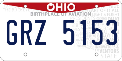 OH license plate GRZ5153