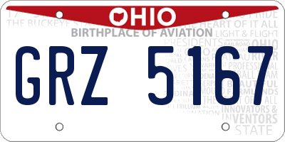 OH license plate GRZ5167