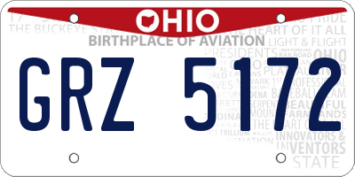 OH license plate GRZ5172