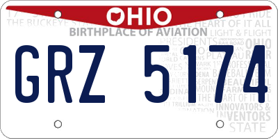 OH license plate GRZ5174