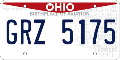 OH license plate GRZ5175