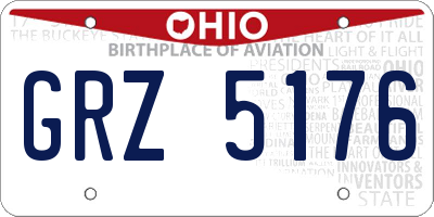 OH license plate GRZ5176