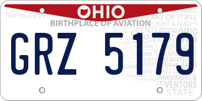 OH license plate GRZ5179