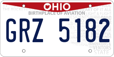 OH license plate GRZ5182
