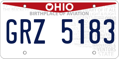OH license plate GRZ5183