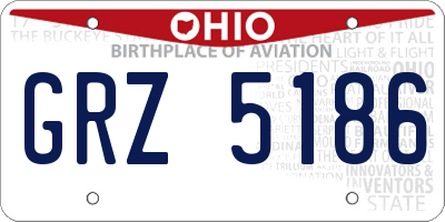OH license plate GRZ5186