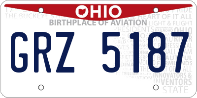 OH license plate GRZ5187
