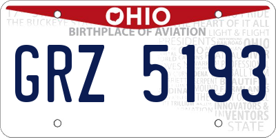 OH license plate GRZ5193