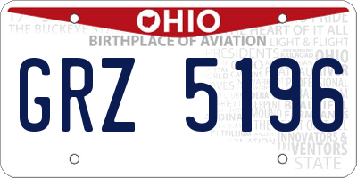OH license plate GRZ5196