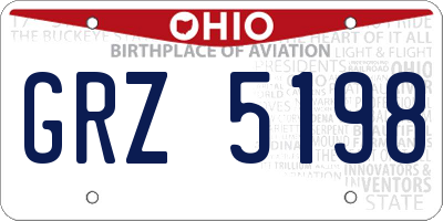 OH license plate GRZ5198