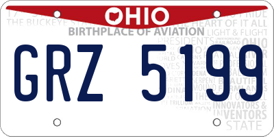 OH license plate GRZ5199
