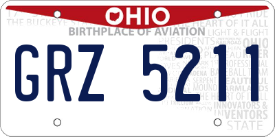 OH license plate GRZ5211