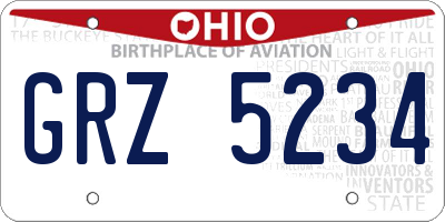OH license plate GRZ5234