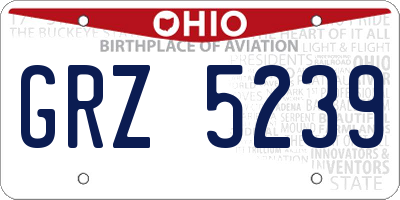 OH license plate GRZ5239