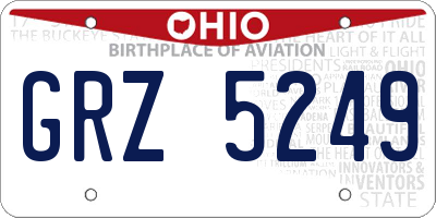 OH license plate GRZ5249