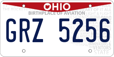 OH license plate GRZ5256