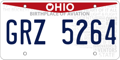OH license plate GRZ5264