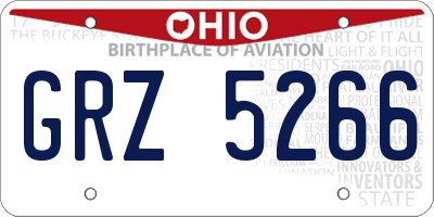 OH license plate GRZ5266