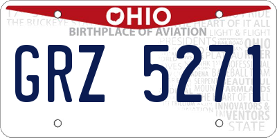 OH license plate GRZ5271