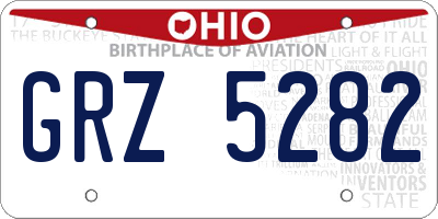 OH license plate GRZ5282