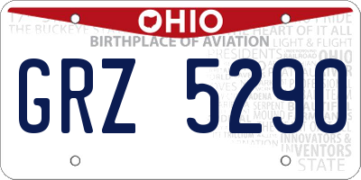 OH license plate GRZ5290