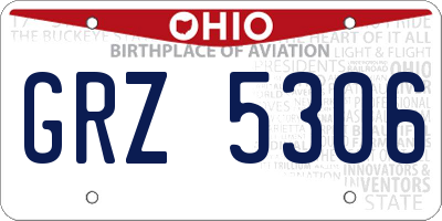 OH license plate GRZ5306
