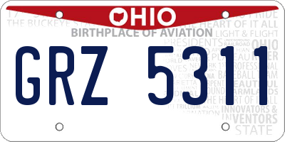OH license plate GRZ5311