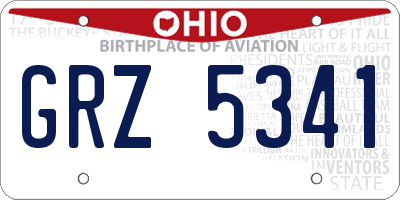 OH license plate GRZ5341