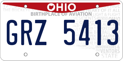 OH license plate GRZ5413