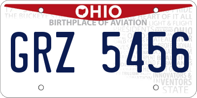 OH license plate GRZ5456