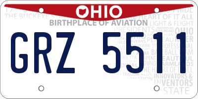 OH license plate GRZ5511