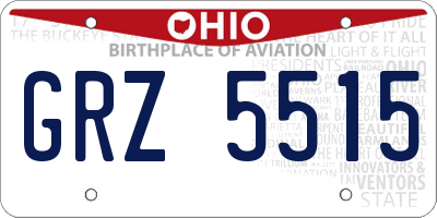 OH license plate GRZ5515