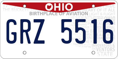 OH license plate GRZ5516