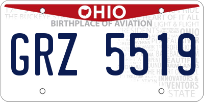 OH license plate GRZ5519