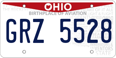 OH license plate GRZ5528