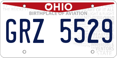 OH license plate GRZ5529