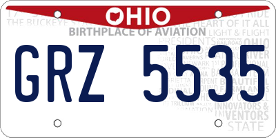 OH license plate GRZ5535