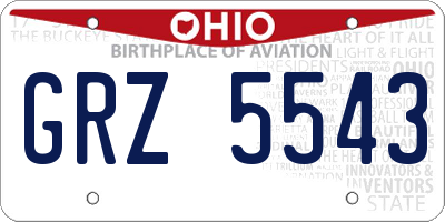 OH license plate GRZ5543