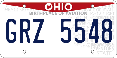 OH license plate GRZ5548