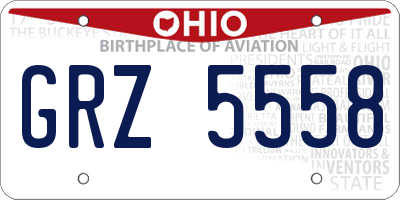 OH license plate GRZ5558