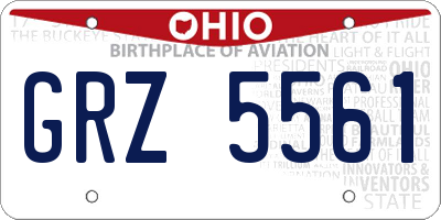 OH license plate GRZ5561