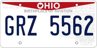 OH license plate GRZ5562
