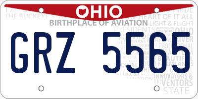 OH license plate GRZ5565