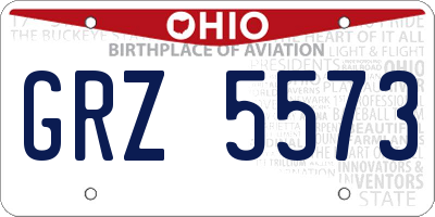 OH license plate GRZ5573