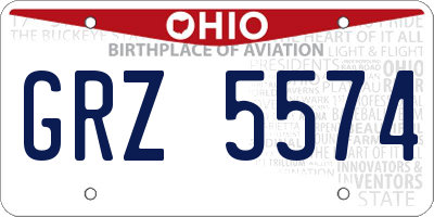 OH license plate GRZ5574