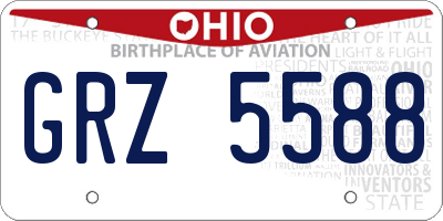 OH license plate GRZ5588