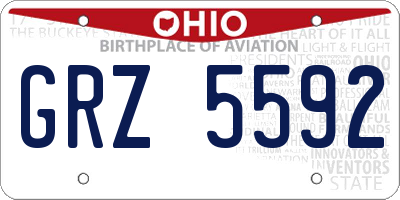 OH license plate GRZ5592