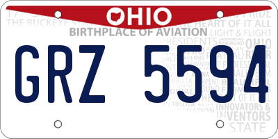 OH license plate GRZ5594