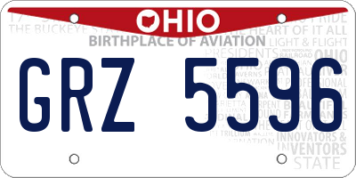 OH license plate GRZ5596