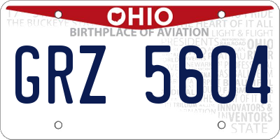 OH license plate GRZ5604